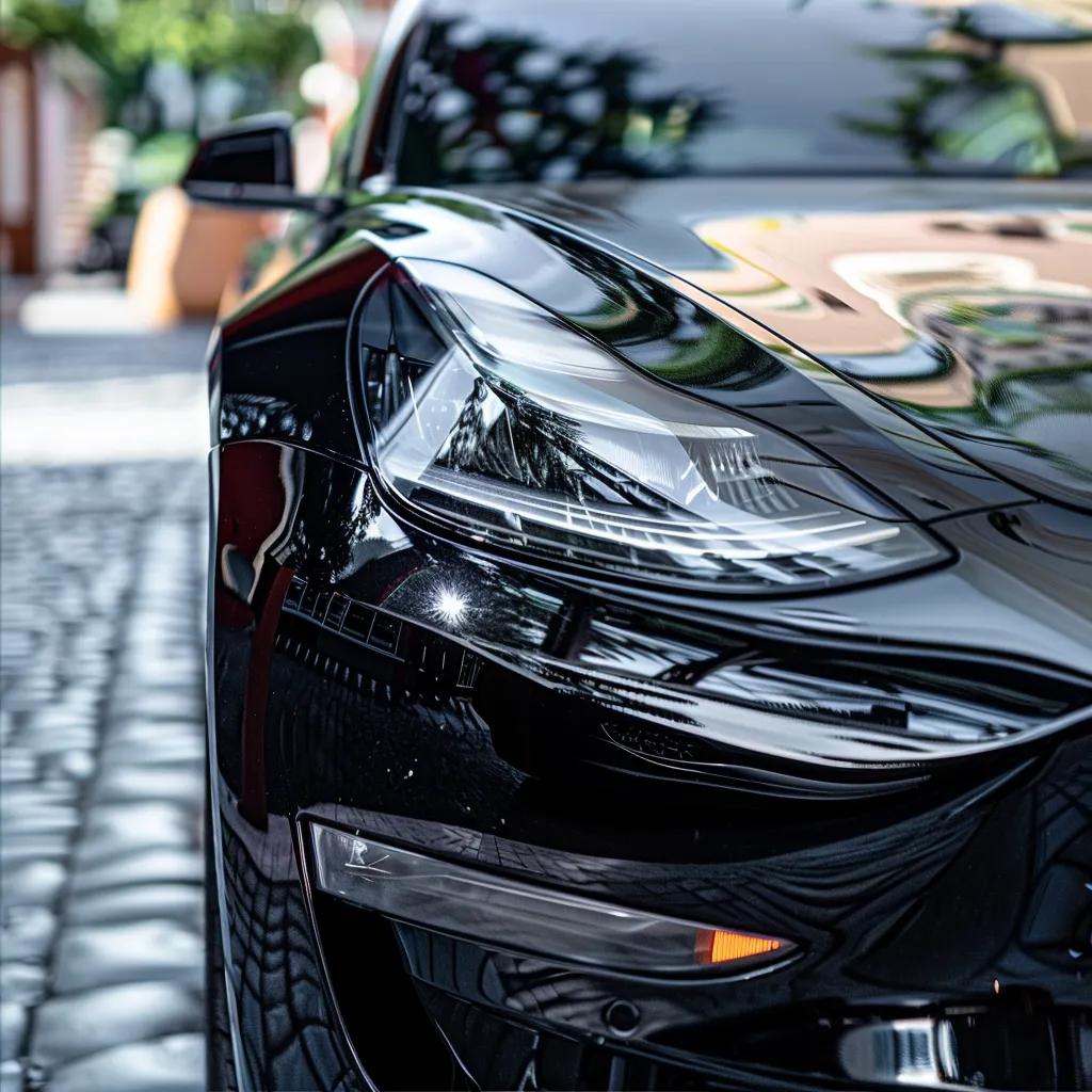 Car comparison showing scratches on one side and Paint Protection Film on the other, highlighting protection benefits