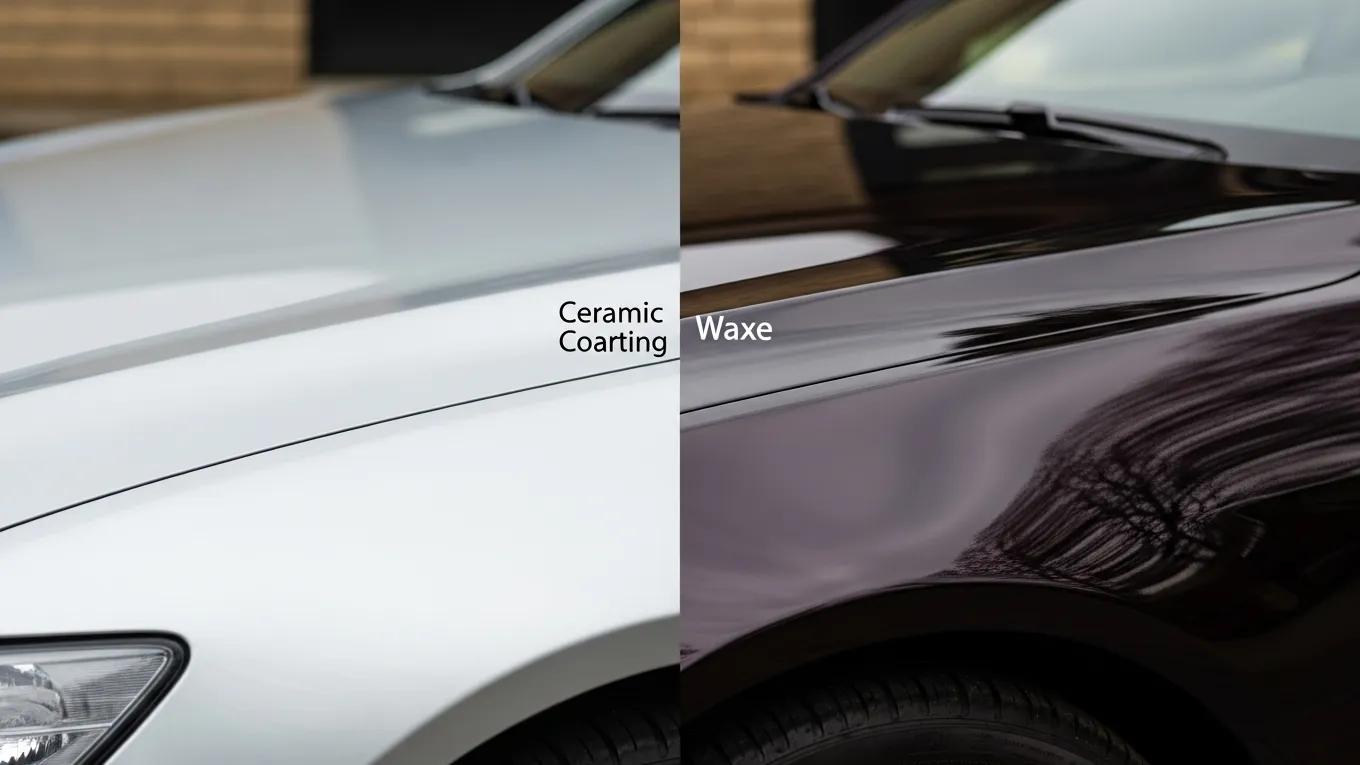 Shiny car demonstrating the difference between ceramic coating and wax finishes